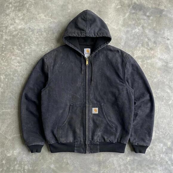 Carhartt Other - Vintage Carhartt J03 active jacket in black duck canvas with quilted lining